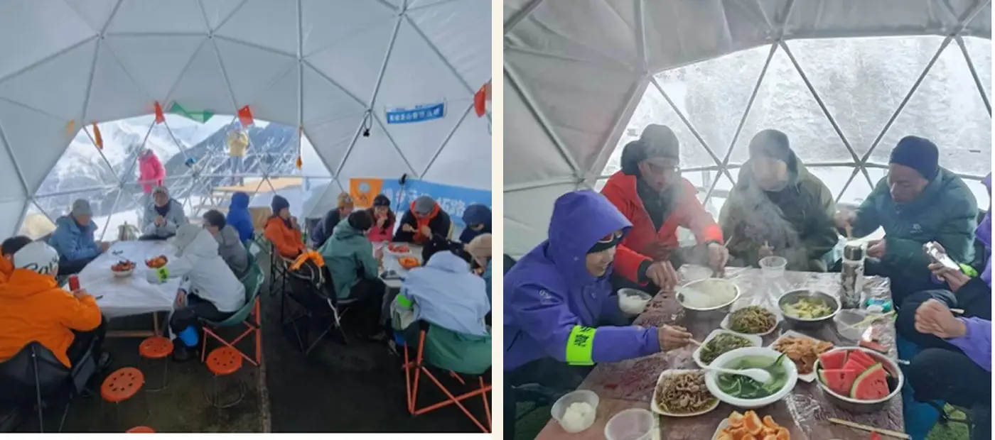 Camp and meals on Mount Siguniang