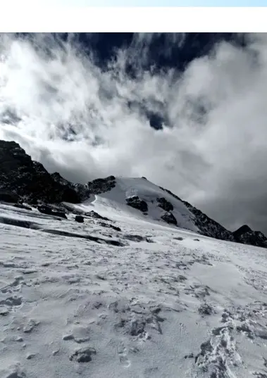 Icy high-altitude terrain on Wukuchu Peak